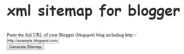 Blogger Sitemap