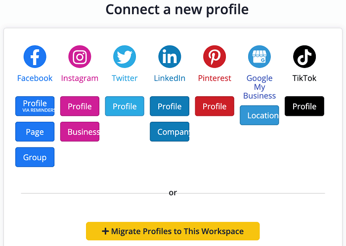 SocialBee connected platforms