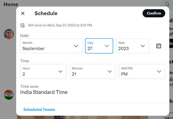 Schedule twitter posts